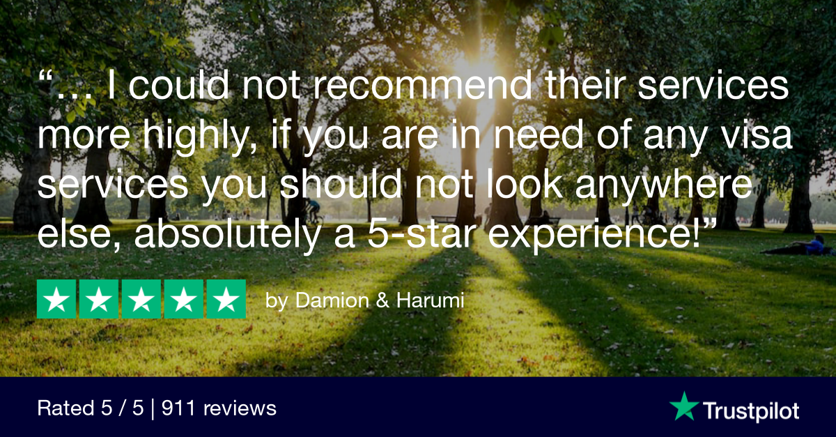 5 star Trustpilot review for First Migration